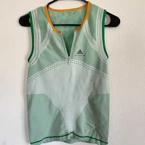 Adidas by Stella McKartney quarter zip sleeveless workout tank top